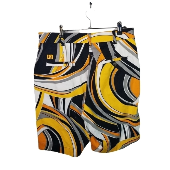Loudmouth Swirls Gone Wild geo printed golf Bermuda shorts - Picture 3 of 9